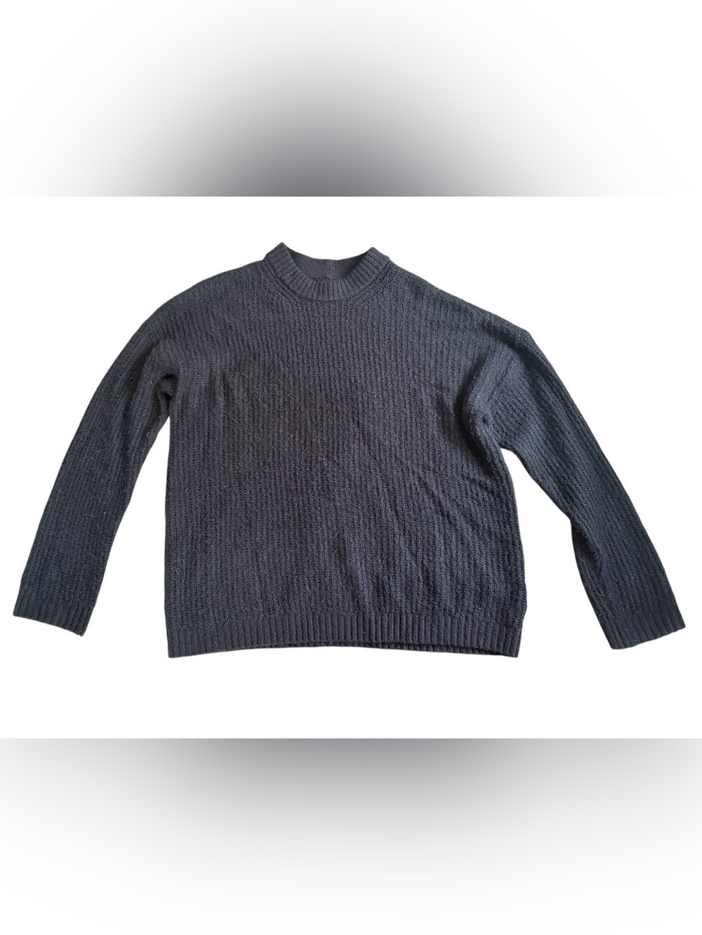 American Eagle Outfitters Black Oversized Knit Crew Neck Pullover Sweater XS